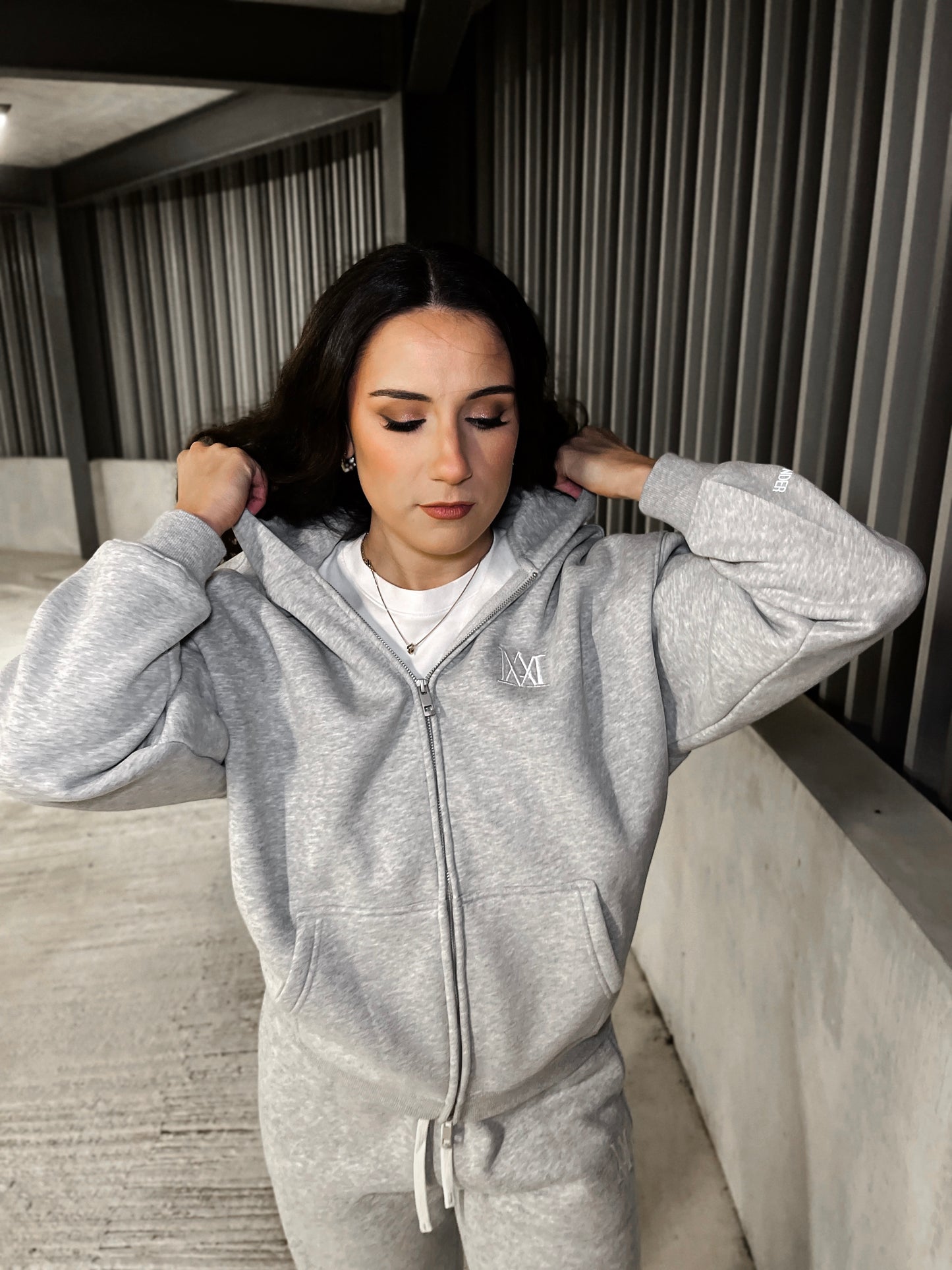 MA Grey Zip Hoodie