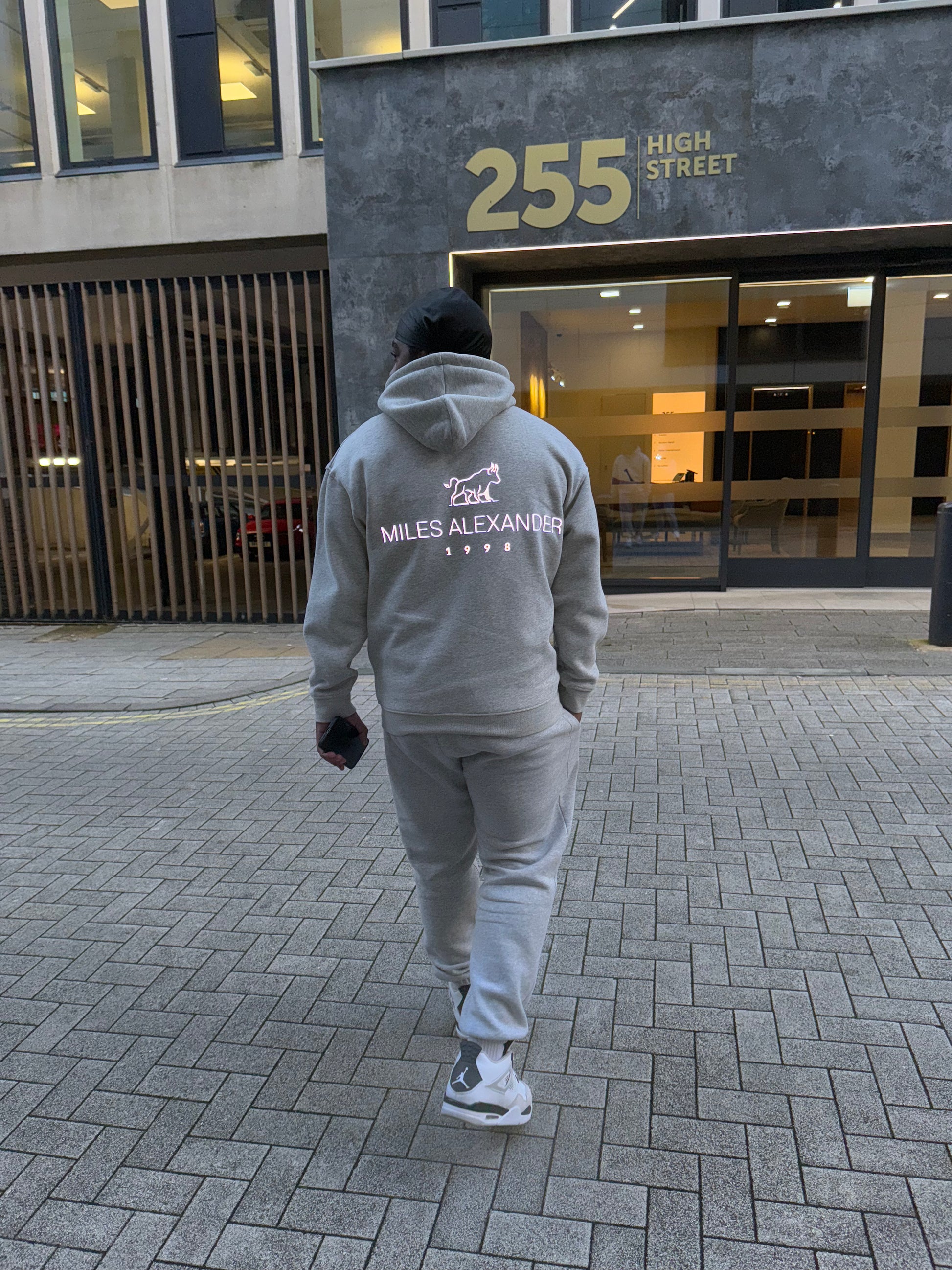 Light Grey hoodie reflective