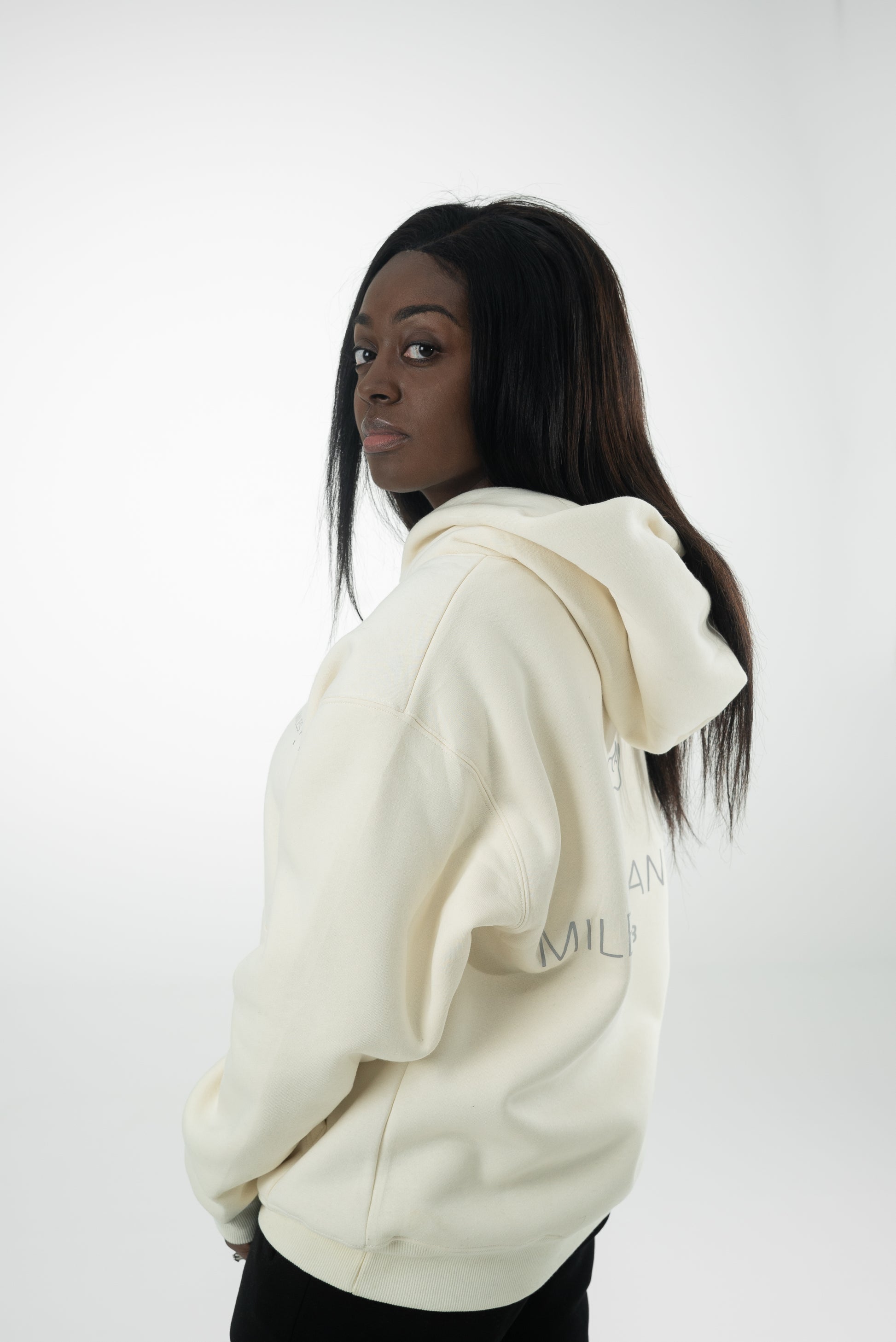 Thick essentials cream hoodie